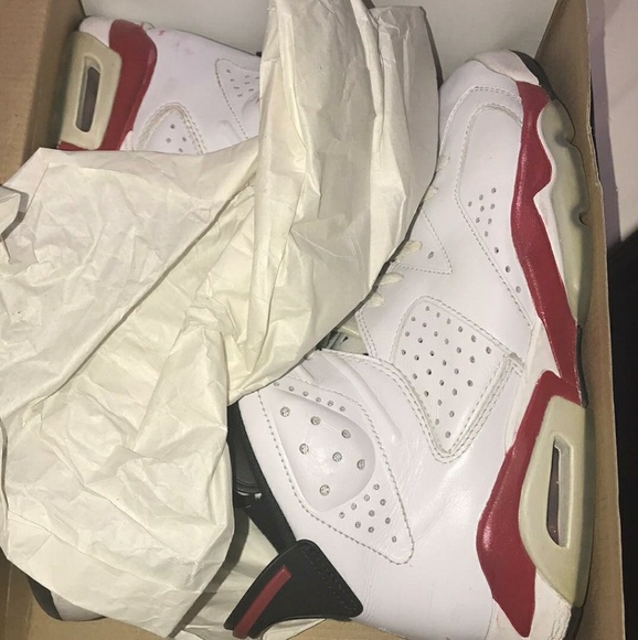 jordans Shoes - White and varsity red jordan 6's